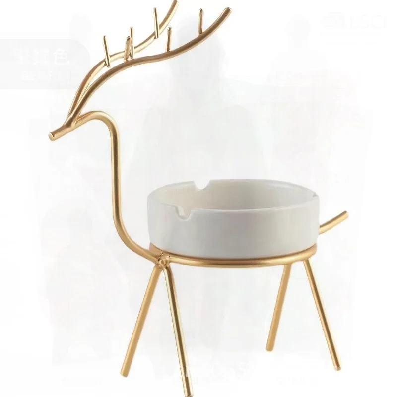 

Nordic Creative Ceramic Ashtray Fashion Personality Living Room Office Decor Large Deer Small Deer Rabbit Flamingo Reindeer