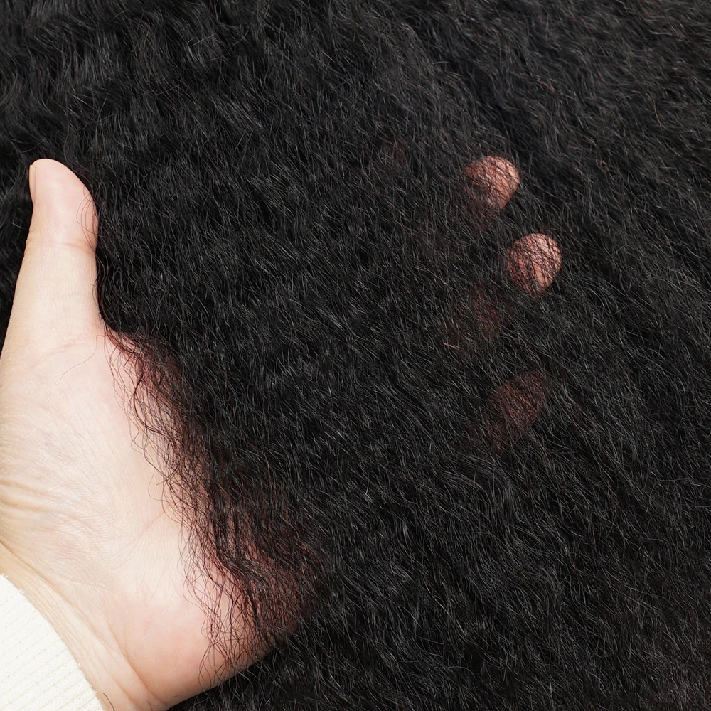 شعر مستعار غريب مستقيم مقسم مسبقًا لتضفير الشعر البشري 100 فروع/مجموعة ضفائر كروشيه بدون عقد غير مرئية مع سلسلة