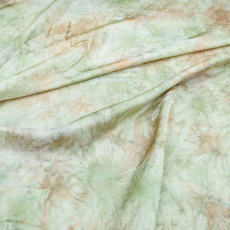 

Traditional tie-dyed silk blended jacquard satin fabric new Chinese-style national trend cheongsam Han clothing