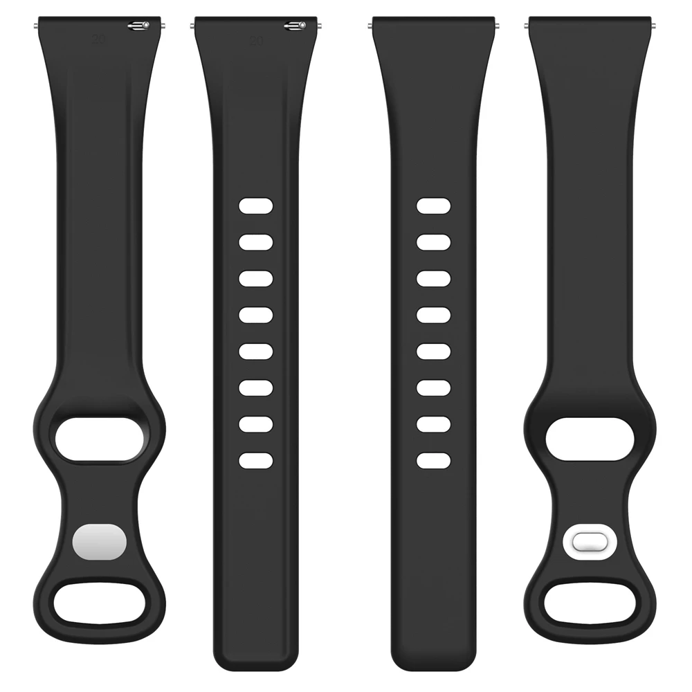 삼성 갤럭시 워치 4, 5, 6 용 범용 시계 밴드, 실리콘 스트랩, 조절 가능한 벨트 팔찌, 화웨이 화미, 20mm, 22mm