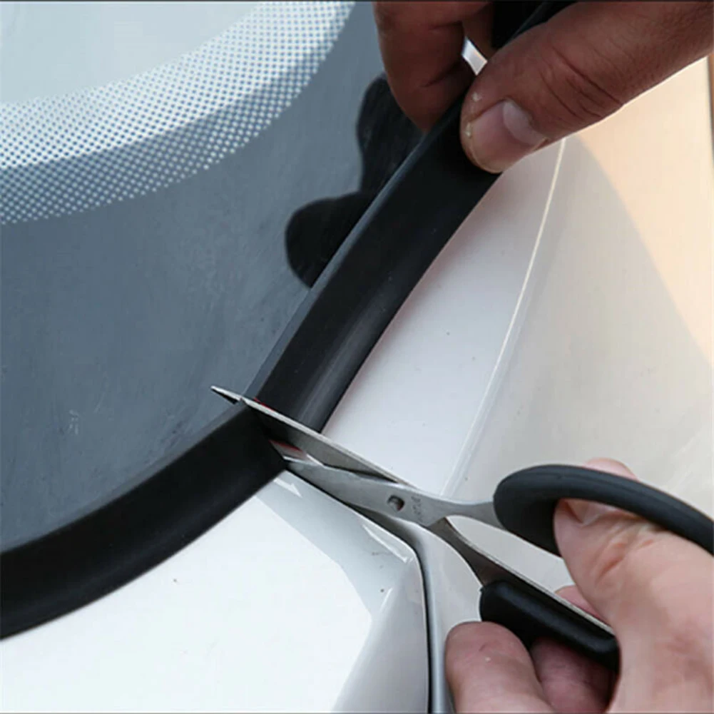 1.8M Seal Strip Windshield Auto Black Hood Moulding Rubber Trim Universal Wind Deflector Practical Accessories