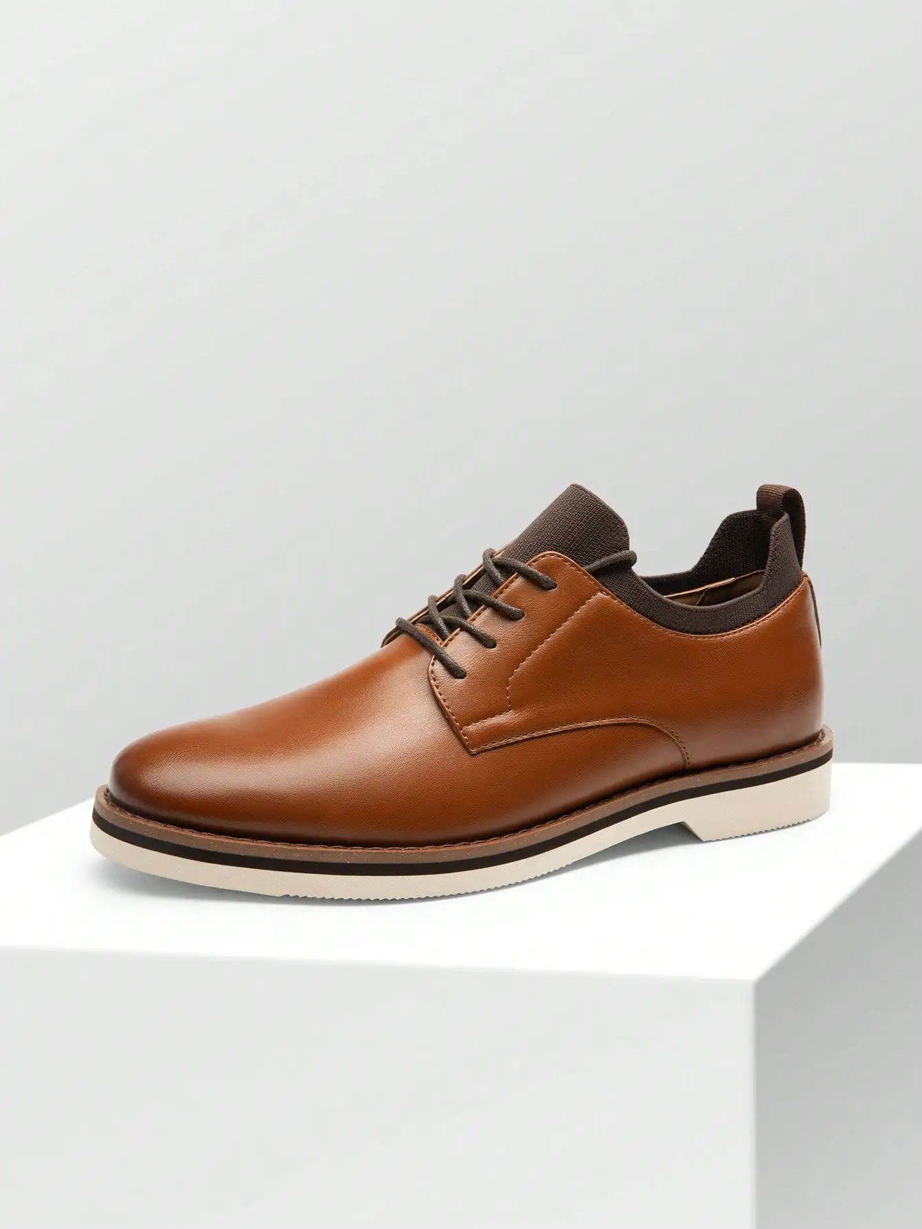 Men’s Classic Oxford Derby Lace-Up Dress Shoes, Lightweight Comfortable Fashion Footwear with Sporty Outsole, Breathable Casual Formal Hybrid Shoes, Versatile  Office, Daily Commute, Party & Semi-Formal Occasions, Stylish Gentlemen’s Business Casual Shoes