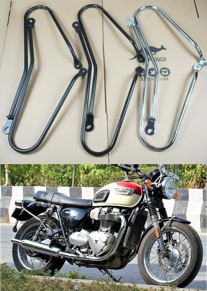 Left Right side Pannier Rail Saddlebag Supports for Triumph Bonneville T120 T100 Thruxton 1200 Street Twin Cup Scrambler 2016-25