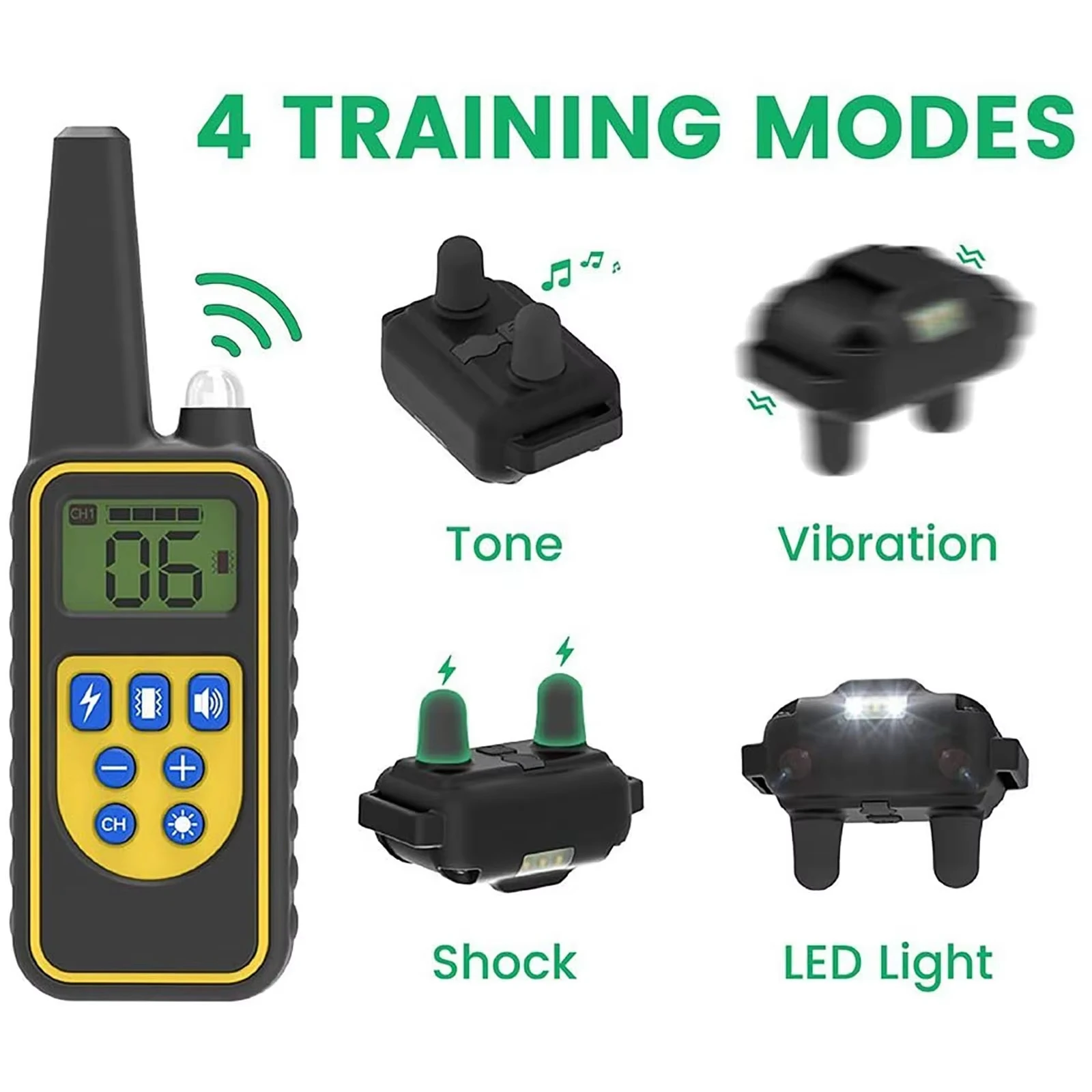 Universal Dog Training Collar for Bark Control, Waterproof Rechargeable Shock Collar with Remote and Auto Modes gallery 2