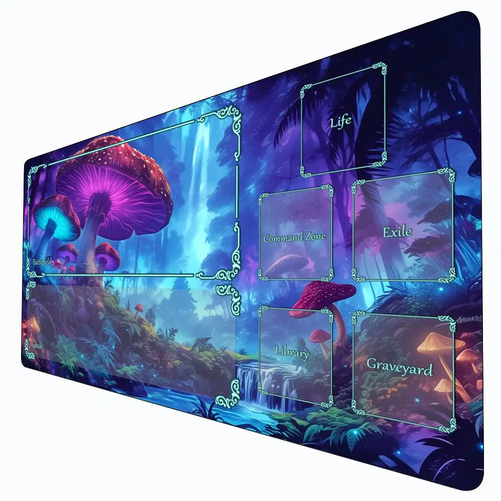 

Neon glowing mushroom MTG Playmat Magic Card Battle Mat Non-Slip Durable 35X60CM Commander playmat Board Game Mat for TCG