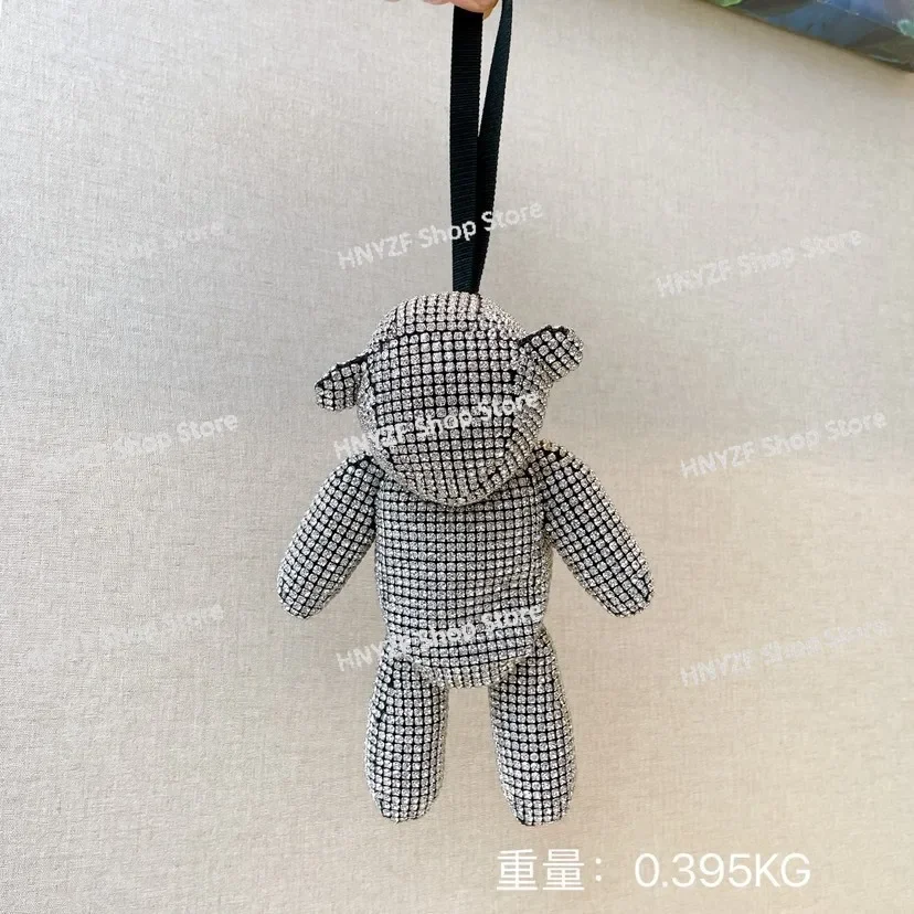 Rhinestone Bear Diamond-Embedded Fashion Hand Carrying Internet Celebrity Bags