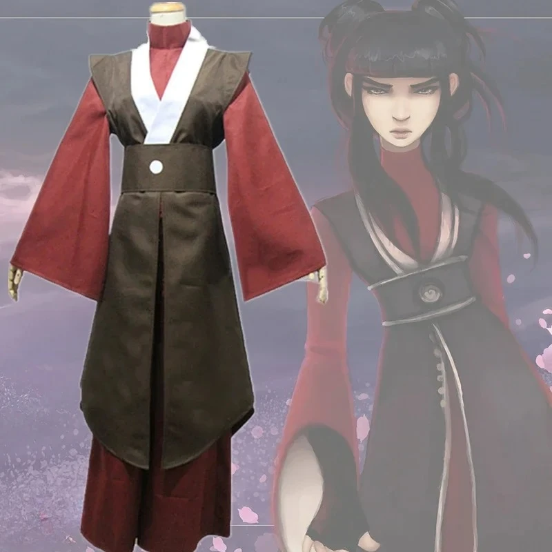 Anime Avatar The Last Airbender Mai Cosplay Costume Mai Red Top Pant Kinono Set Halloween Party Carnival Suits - view 2
