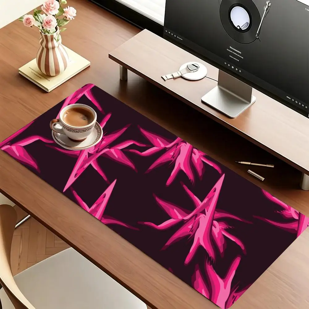 Vibrant Neon Abstract Brush Stroke Color Art Large Size Table Mat Mousepad For Laptop Desktop Gaming Space