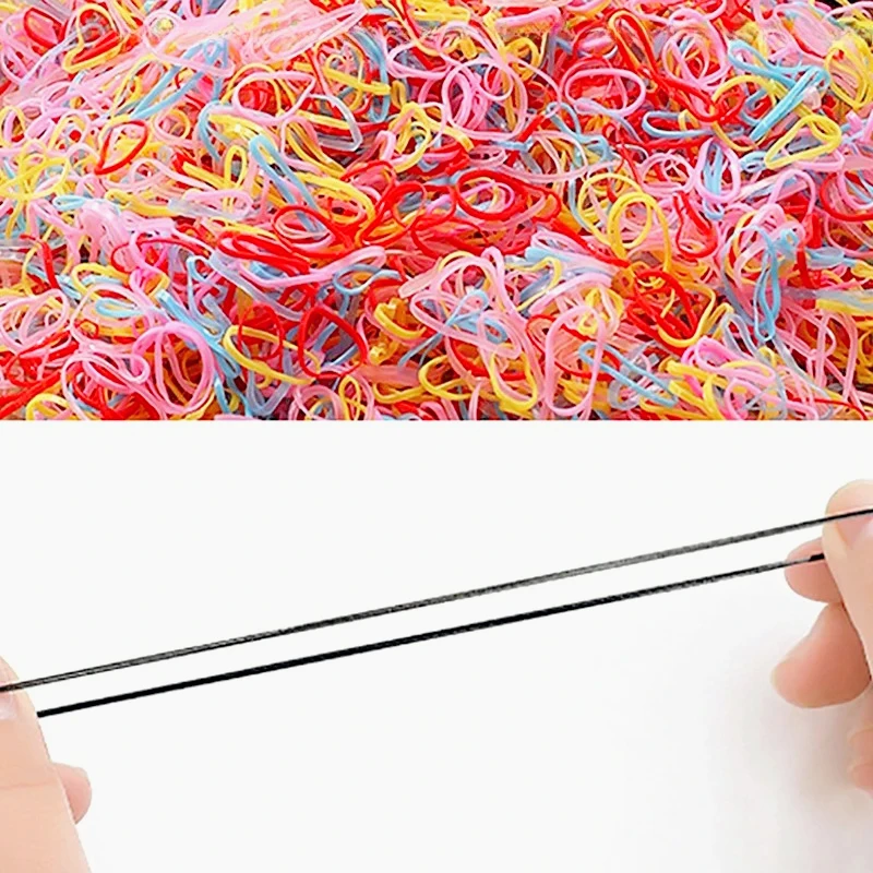 500pcs Disposable Hair Ties, Unbreakable Even When Pulled Hard, Boxed Small Hair Bands That Do Not Damage Hair image 3