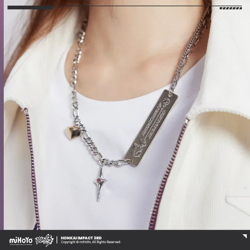 

miHoYo Original Elysia Necklace Honkai Impact 3 Cosplay Jewelry Elysia HERRSCHER OF HUMAN Theme Necklaces Metal Chain Pendant