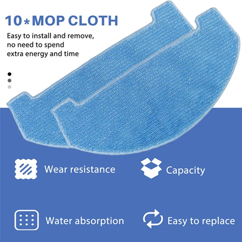 وسادات قماش ممسحة لـ ILIFE V3x/A20/T20S/Polaris PVCR 3600/G2 0926W/G2 0726W/G2 1226 مجموعة ملحقات-A77G