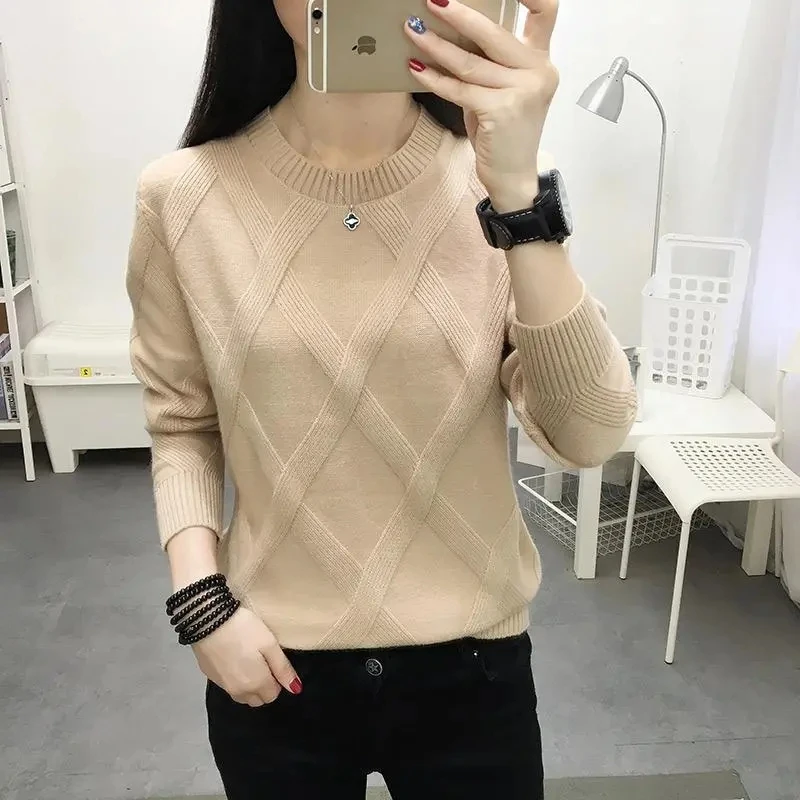 New Spring Autumn Sweater Women's Twist Pullover Loose O-neck Lazy Bottoming Thick Sweaters Outer Wear Pull Femme Jumpers