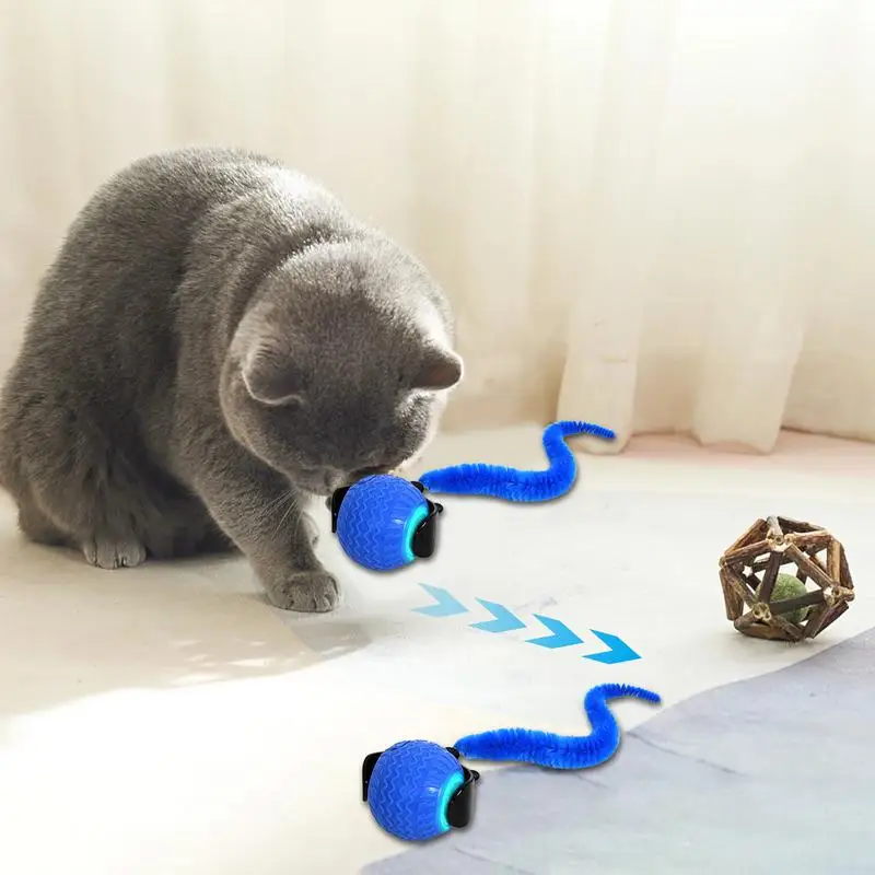 Interactive Cat Toys Ball Auto Electric Rolling Ball Toys Pets Smart Automatic Rolling USB Rechargeable for cat Exercise Play