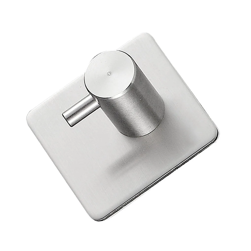 5Pcs Strong Self Adhesive Single Hooks Stainless Steel Hanger Wall Mounted Kitchen Bathroom Rack