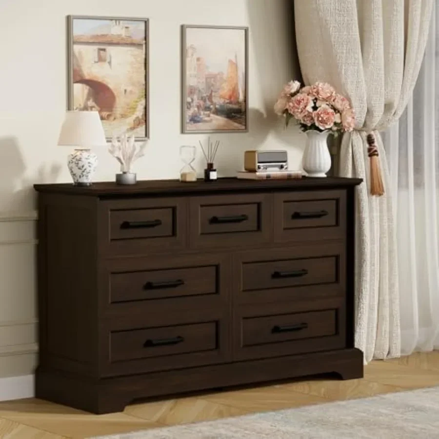 Furmax Farmhouse Dresser for Bedroom, 7 Drawers Dresser