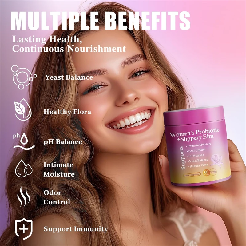 Woman Probiotics for PH, Yeast & Hormone Balance Prebiotics Vitamins Support Healthy Vaginal Flora & Odor Intimate Moisture