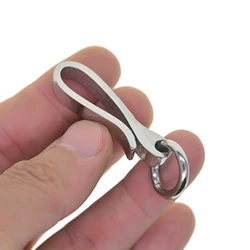 Unique one of a kind CNC Ti polished mirror stainless steel Japanese U shape fish hook Keychain lanyard Gift FOB EDC DIY making