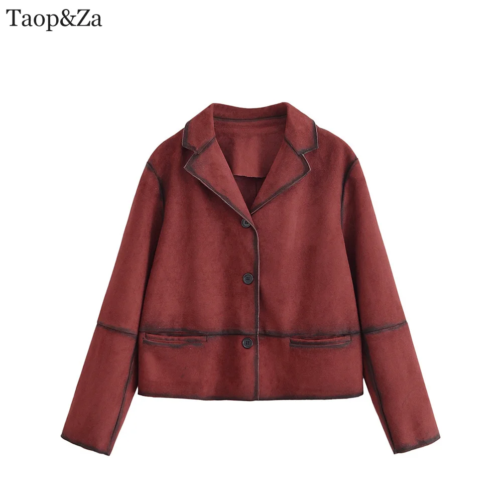 

New women's clothing European and American style fashionable simple and versatile suede leather jacket