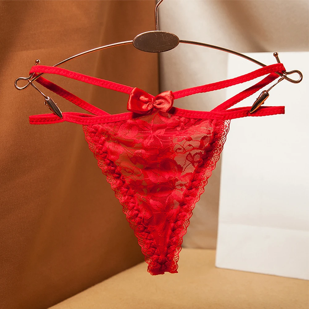 

1 шт., сексуальные прозрачные женские трусы с бантом, сетчатые кружевные стринги, стринги, эластичное женское нижнее белье с низкой талией, трусики