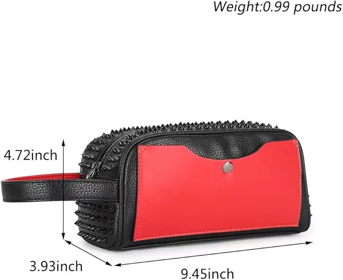 2025 Full Rivet Stylish Clutch Wristlet Purse Bag Black Red Patchwork Hand For Men*Women