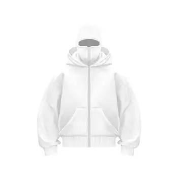 Unisex Plain Hooded Zip Up Sweatshirt Autumn Winter Ins Style Couple Matching Pullover Jacket 3