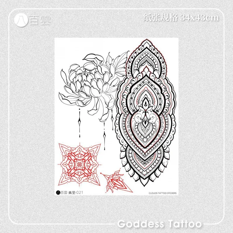 Black and White Beautiful Elegant Shoulder Romantic Back Sexy Female Holiday Tattoo Jewelry Stickers Waterproof