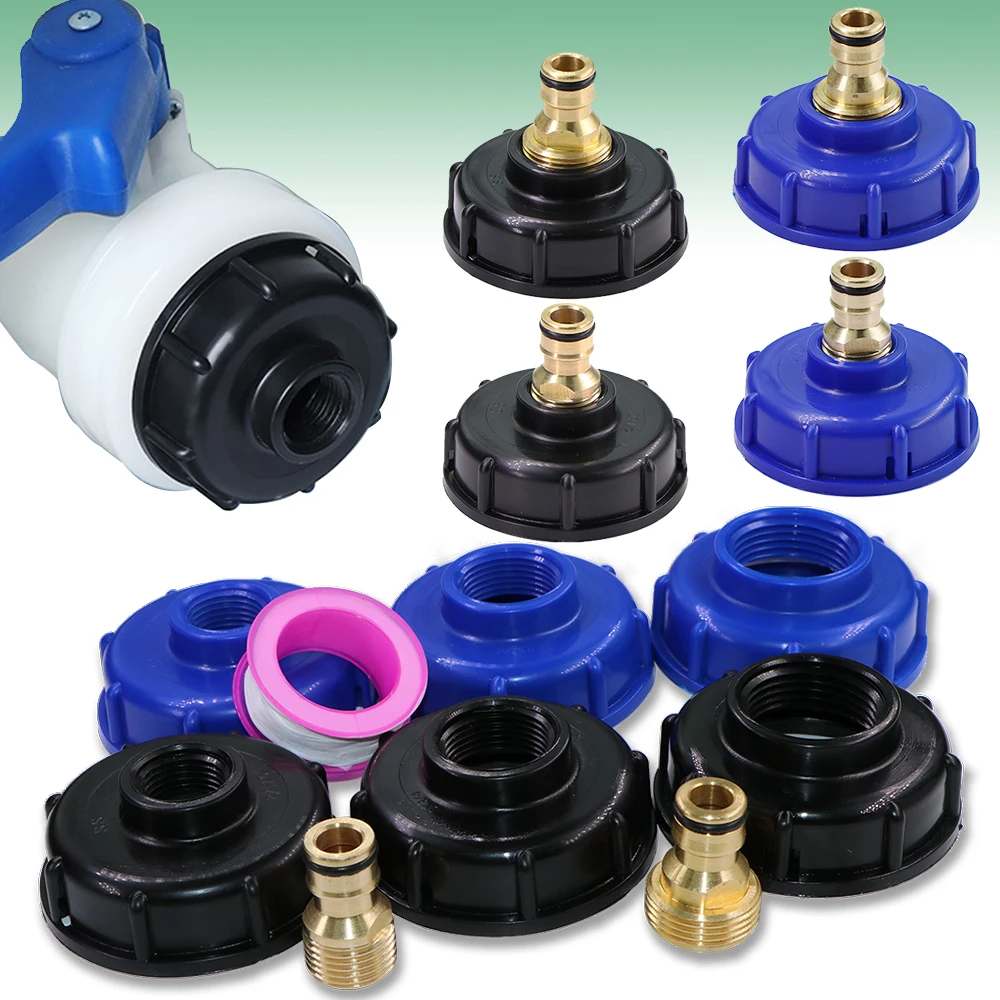 

1/2" 3/4" 1" Female Thread S60x6 IBC Tank Adapter Tap Connector Garden Water Accessories Durable ABS Material with 16mm Nipple