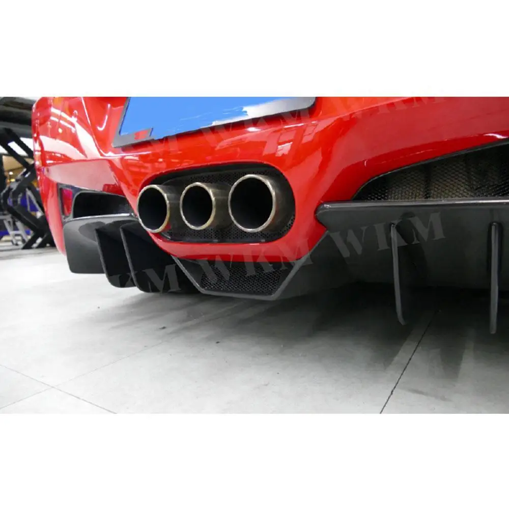 JIACHE Carbon Fiber FRP Rear Bumper Lip Diffuser Spoiler For Ferrari 458 2011-2014 Fins Shark Style Skid Plate