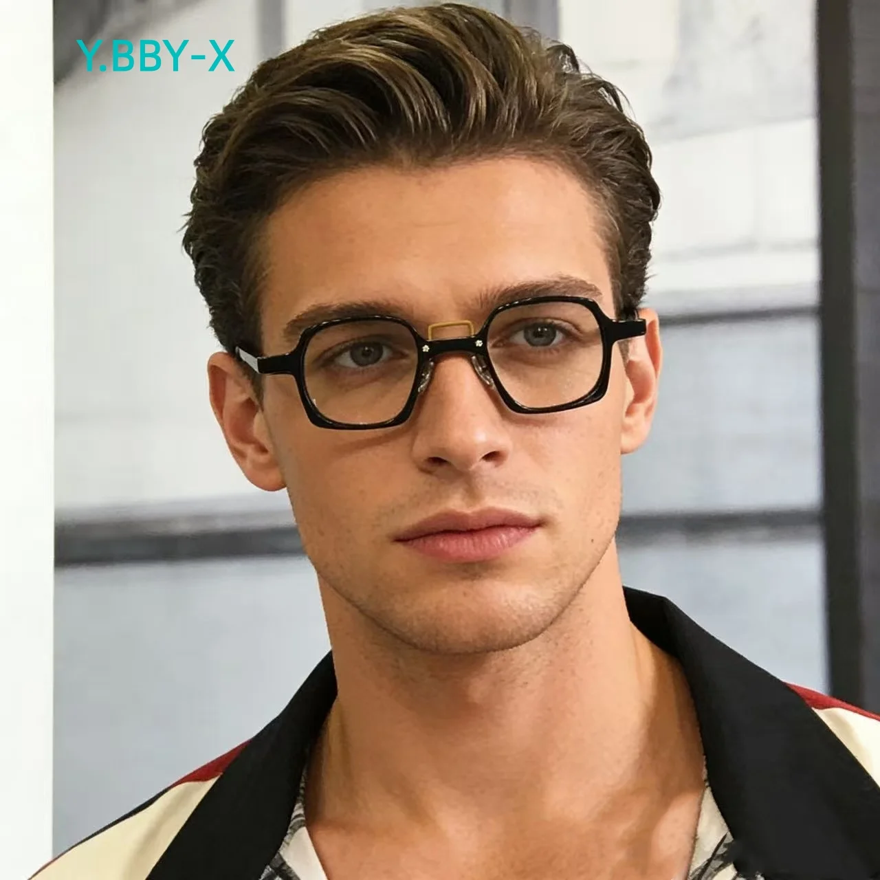 

Y.BBY-X Acetate Glasses Frame Man Business Eyeglass Frames Men Optical Women Eyewear Trendy Glasses Frame