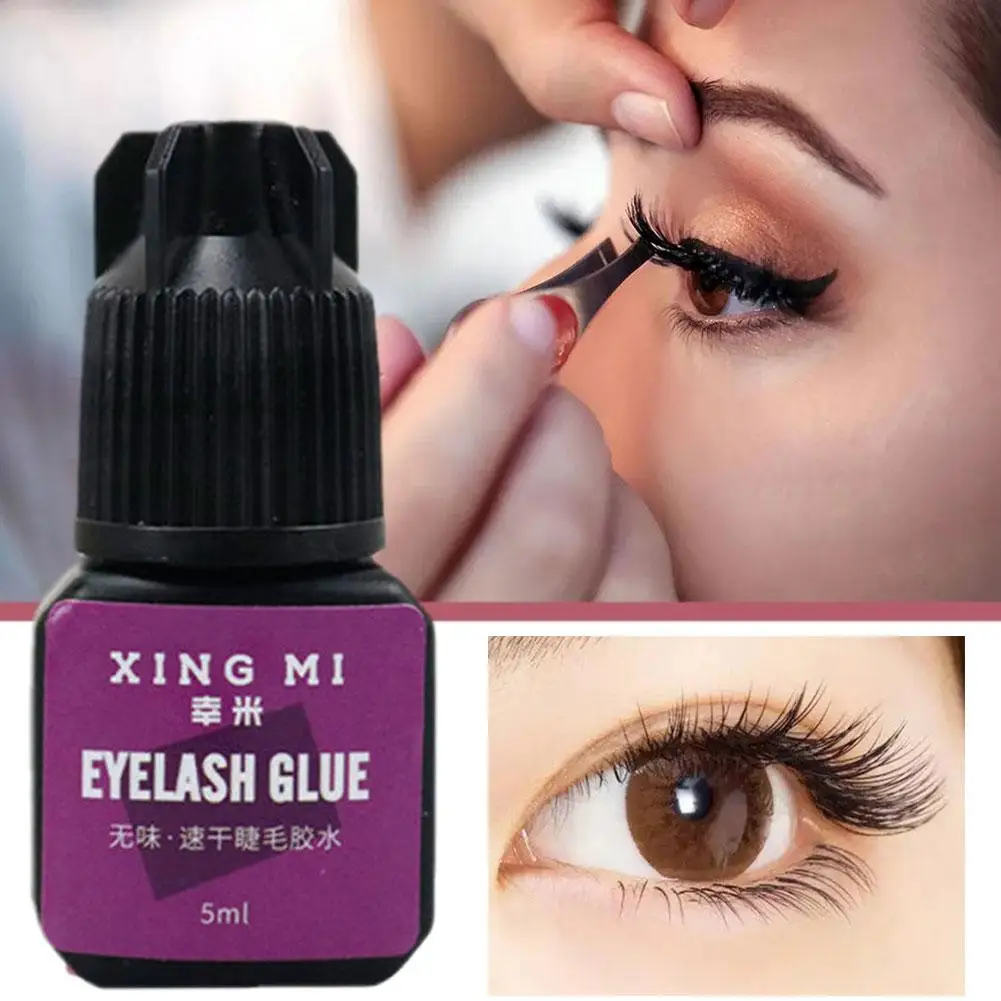 Extensión de pestañas postizas de visón, pegamento irritante de maquillaje, secado rápido, 5ml, 1 segundo, negro, Q1X2