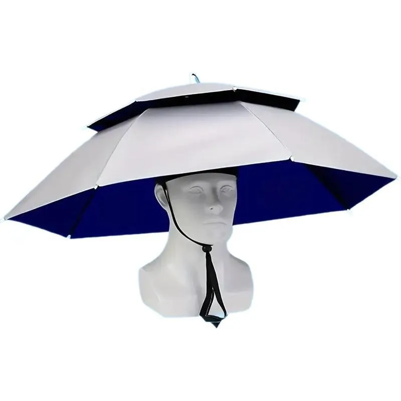 For Umbrella Hat, Double-layer Head Umbrella Hat, Outdoor Overhead Sunscreen and Sunshade 2PCS