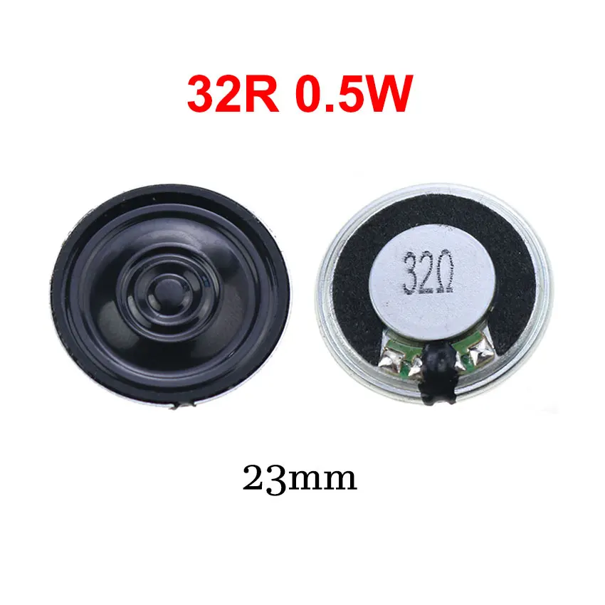 YuXi 1pc Ultra-thin Loud Speaker 32 Ohms 0.5 Watt 0.5W 32R Horn Diameter 23mm 28mm 36mm 40mm 50mm 57mm Loudspeaker