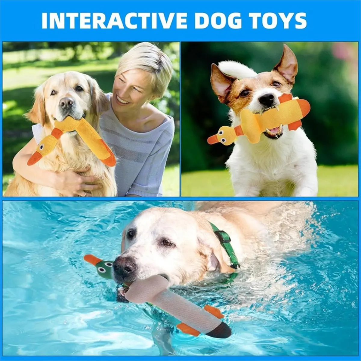 Floating Dog Water Pool Toys 2 Pack for Swimming Pool, Interactive Crinkle Pet Puppy Chew Toys for Play and Training