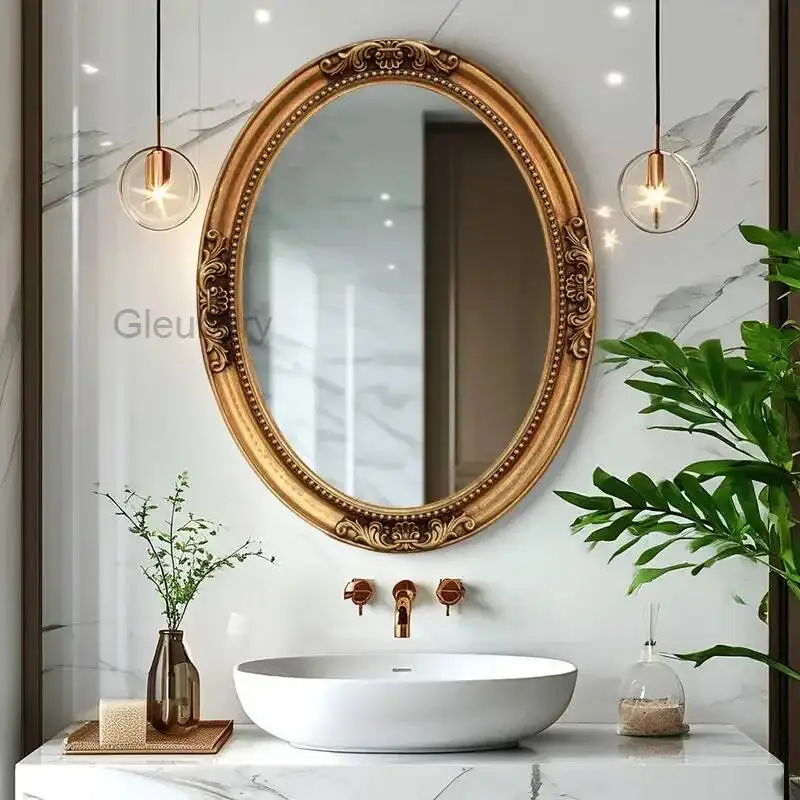 Bathroom Oval Funky Mirror Luxury Hanging Bedroom Men Girls Aesthetic Wall Vanity Mirror Living Room Espelhos Home Decorations