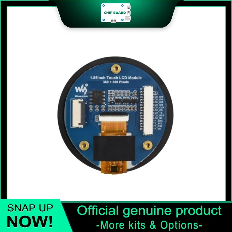 Waveshare 1.85 Touch LCD Module, ST77916 Display with CST816S Controller, QSPI I2C 360x360 Screen