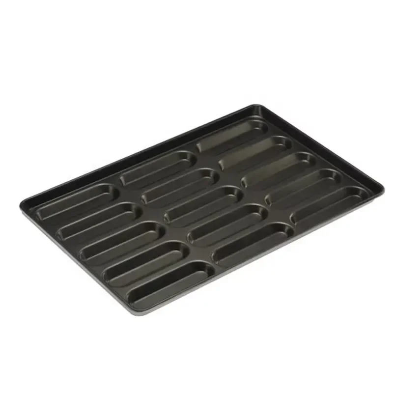 Aluminized Non Stick Hot Dog Bread Baking Tray Mold for Oven Toaster Machine Loaf Pan Kitchen Bakeware Tool Hot Dog Bread