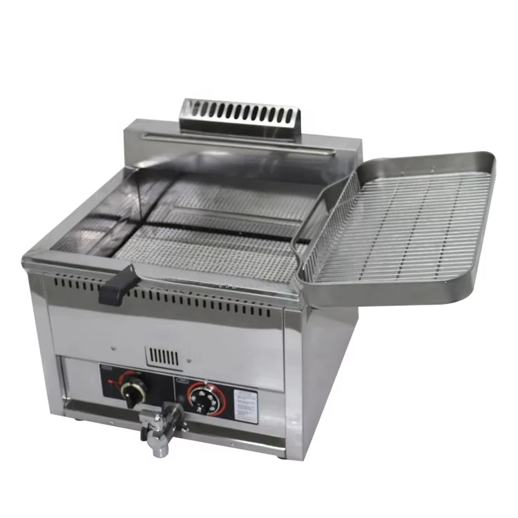 

Restaurant countertop gas fryer chicken frying machine commercial double basket French fries fryer price