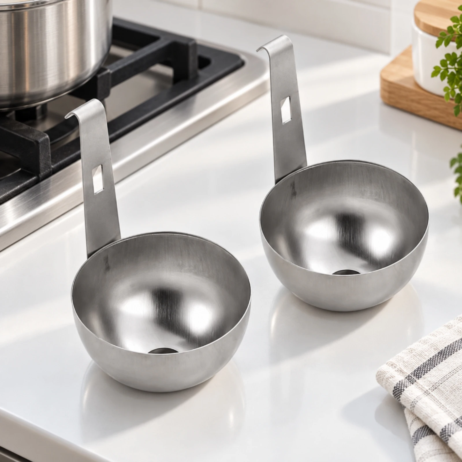 Egg Poaching Cup with Hanging Hook Compact Kitchen Utensil Cookware Easy to Clean for Home Cooking, Breakfast