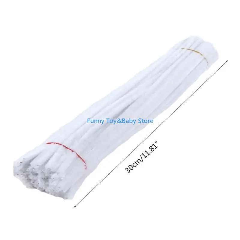 100 pièces cure-pipes 24 couleurs tiges Chenille pour bricolage Art pour artisanat créatif C90B