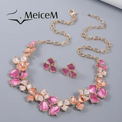 2024 Romantic Flowers Jewelry Sets Fashion Spring/Summer Earrings Necklace Set Mother's Day Gift Banquet Accessories for Women