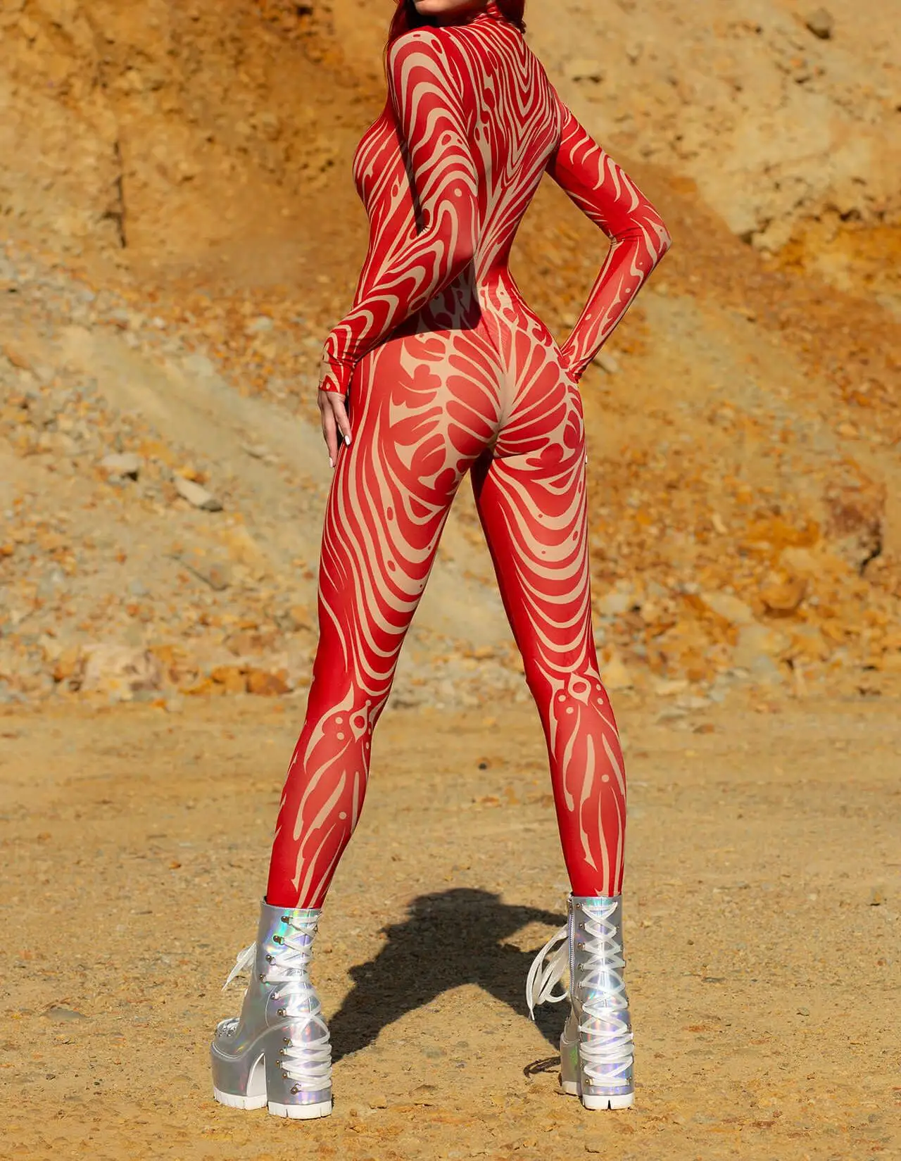Bunte Punk-Regenbogen-Bodysuits für Halloween, Feiertagspartys, Cosplay, Elastisches Kostüm, Jumpsuit, Romper, Damen-Aerial-Yoga-Anzug, Zentai – Detail 11