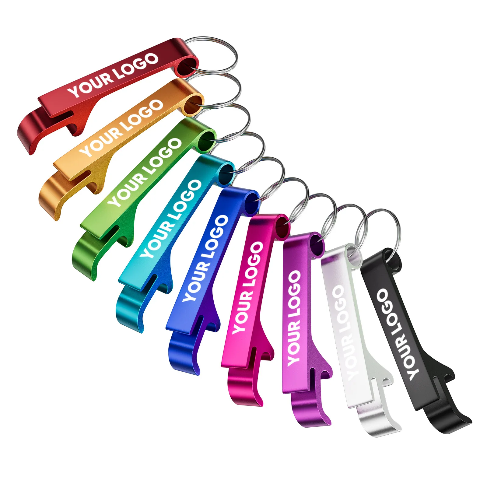 100pcs Custom Engraved Logo/Text Bottle Opener Keychain Gifts Bulk, Personalized Bottle Opener Party Wedding Favor