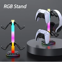 Soporte de controlador RGB para PS5/XBOX ,9 modos de luz, soporte de auriculares para escritorio y gancho de controlador desmontable
