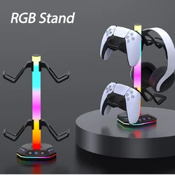 RGB Controller Stand For PS5/XBOX ,9 Light Modes Headphone Holder for Desk Headphone Stand & Detachable Controller Hook