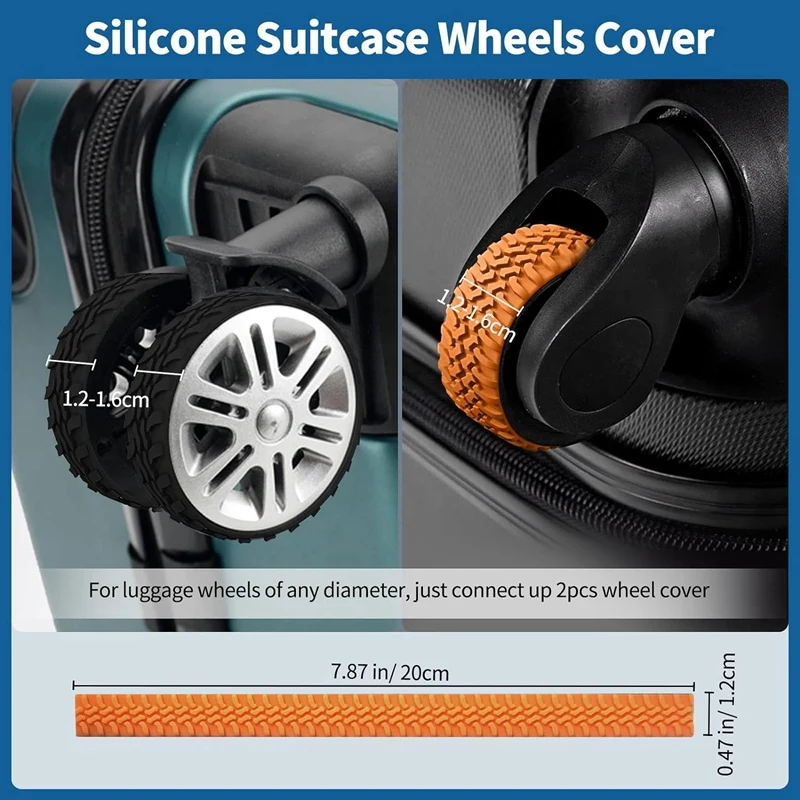 20 Pack Luggage Wheel Covers, Adhesive Silicone Suitcase Wheel Covers, Anti Fall-Off Luggage Wheel Protector For Single