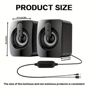 PC Speaker HiFi USB Stereo Microphone With Led Led Speaker Desktop 10 Main Sales Music Box - №5