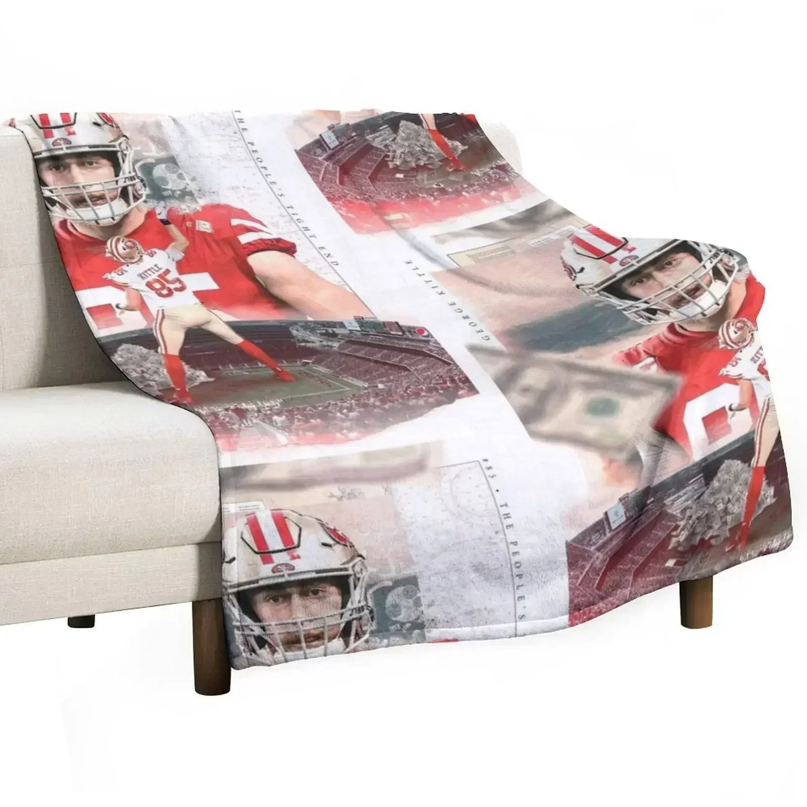 George Kittle Throw Blanket Fuzzy Plush Throw Blanket for Sofa Chair