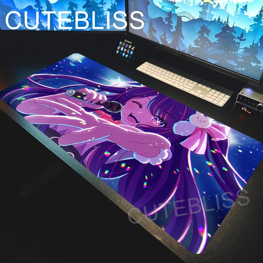 

Коврик для мыши Oshi No Ko Idol Stage, большой игровой коврик для мыши, гладкая тканевая основа, настольный коврик с прошитыми краями, коврик для ПК, компьютера, геймеров, настольные коврики