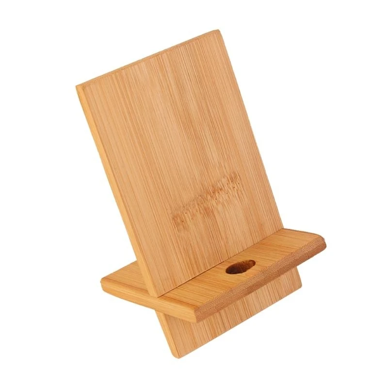 Universal Cell Phone Stand Bamboo Non-slip Desktop Holder Dock With Charging Hole for All Mobile Phones