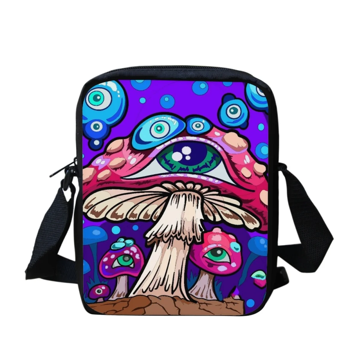 

Kids Crossbody Bags Fashion New Psychedelic Mushroom Print Shoulder Bag Leisure Shopping Travel Small Capacity Messenger Bag
